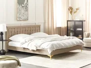 Pat cu lamele Catifea LIMOUX 180 x 200 cm Taupe_867202