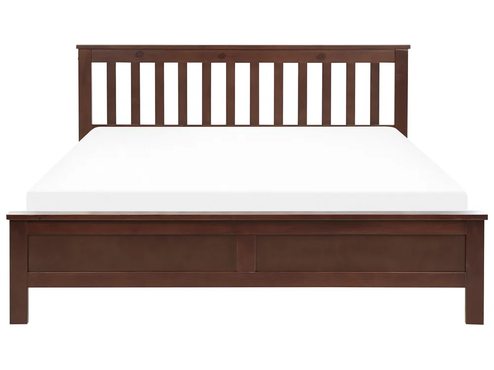 Bett mit Lattenrost Kiefernholz MAYENNE 160 x 200 cm Dunkelbraun_876584