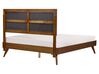 EU King Size Bed Dark Wood and Beige POISSY_927884