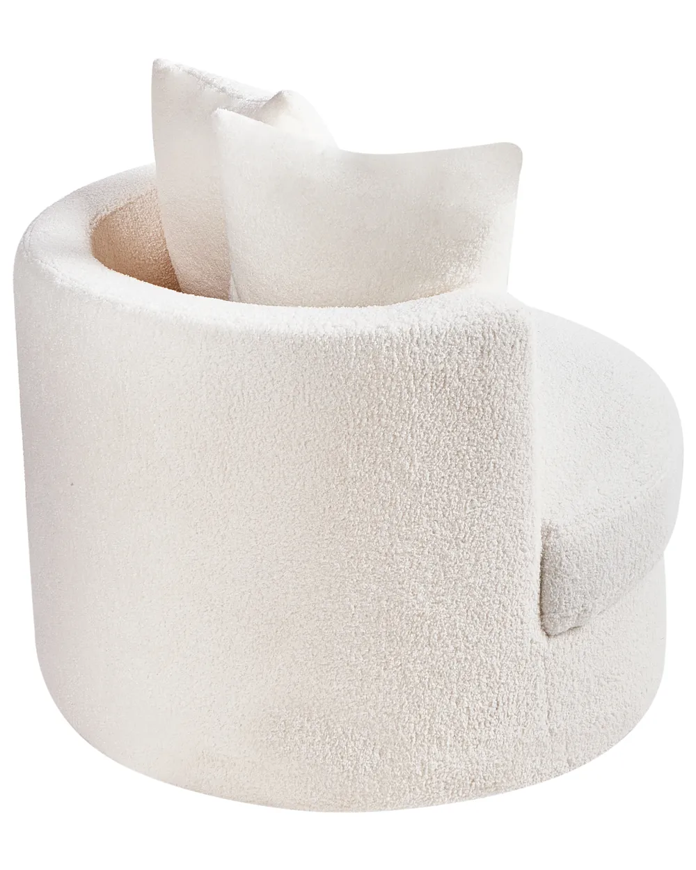 Swivel Armchair DALBY Boucle White_958792