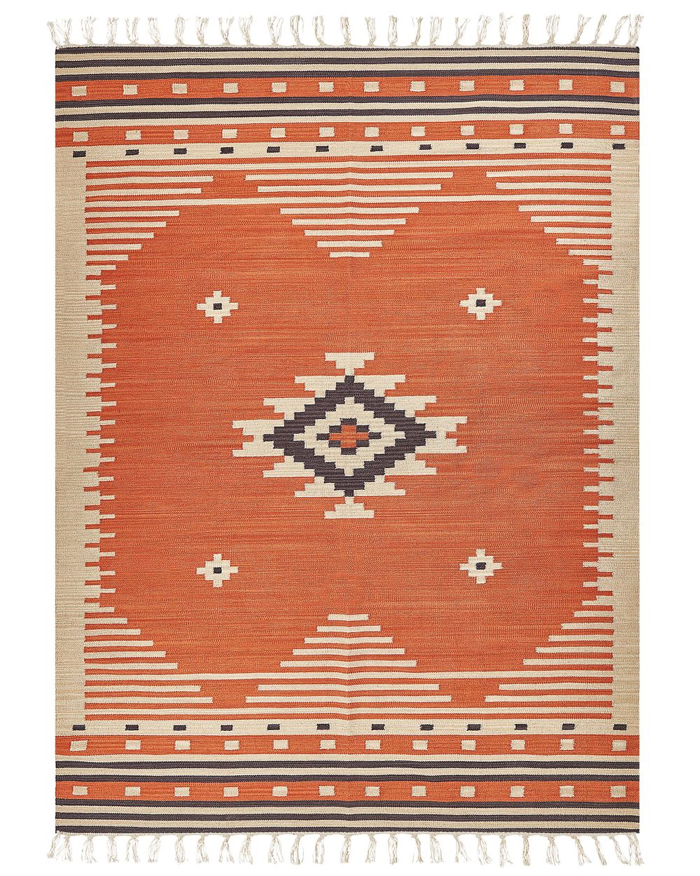 Rug GAVAR Orange 160 x 230 cm Kilim Cotton