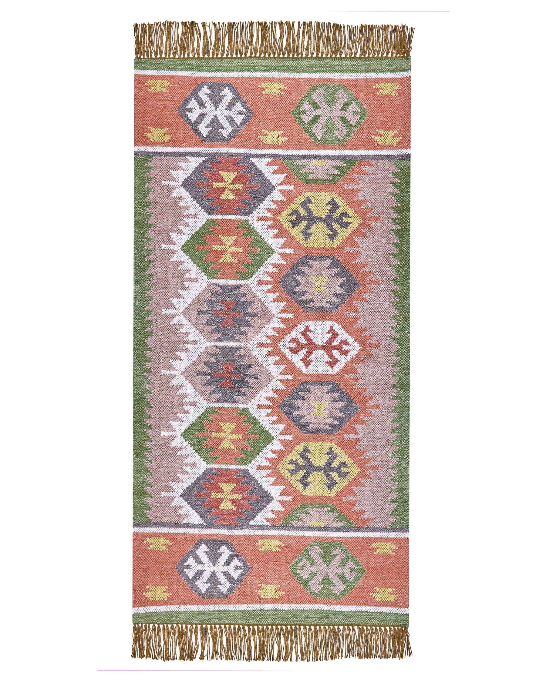 Outdoor Teppich mehrfarbig 80 x 150 cm orientalisches Muster Kurzflor SAHBAZ_852838