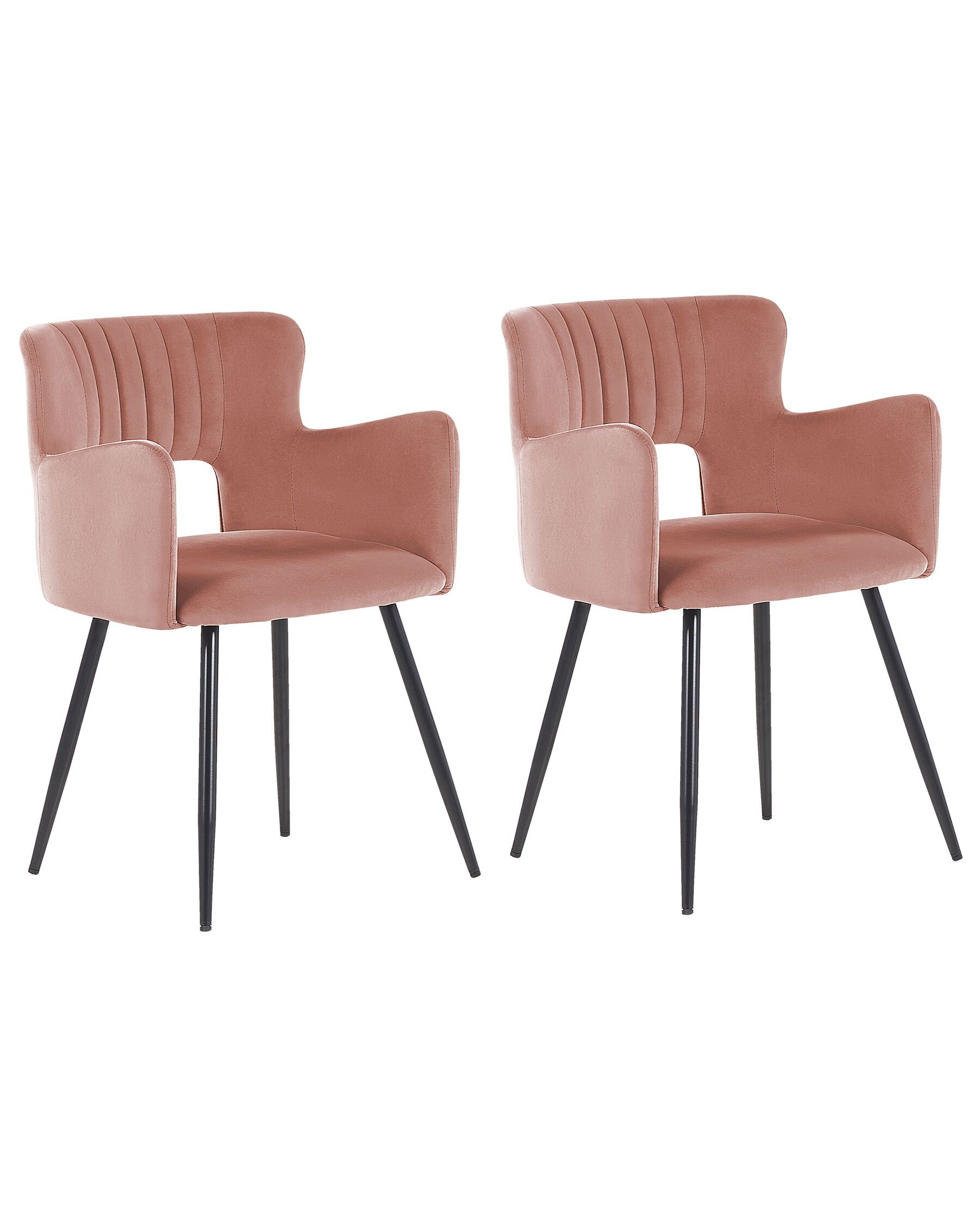 Set of 2 Velvet Dining Chairs Pink SANILAC_847078