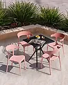 Set of 4 Garden Chairs GUBBIO Pink