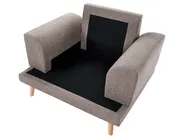 Living Room Set 4 Seater KILDAL Fabric Brown_1058467