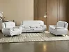 Conjunto de sala de estar 6 plazas LEIRA Piel sintética Blanco