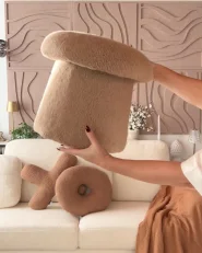 Pouf EUFAULA Bouclé Beige_1174021