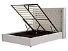 Ottoman Bed LUBBON Velvet Light Grey 160 x 200 cm (EU King Size)