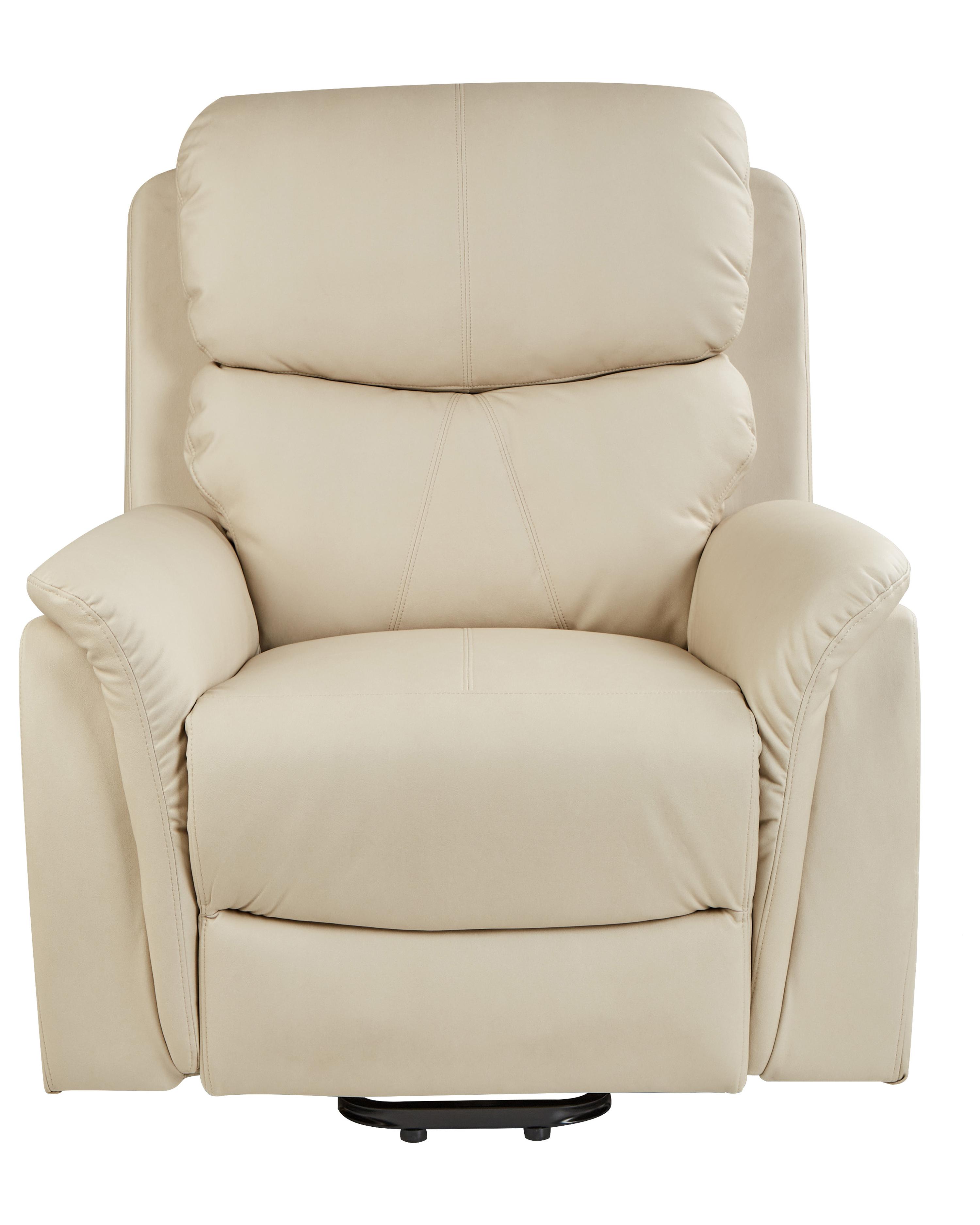 Faux Leather Recliner Massage Chair Cream GLORIE_924072