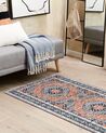 Tapis bleu et orange 80 x 200 cm MIDALAM_831389