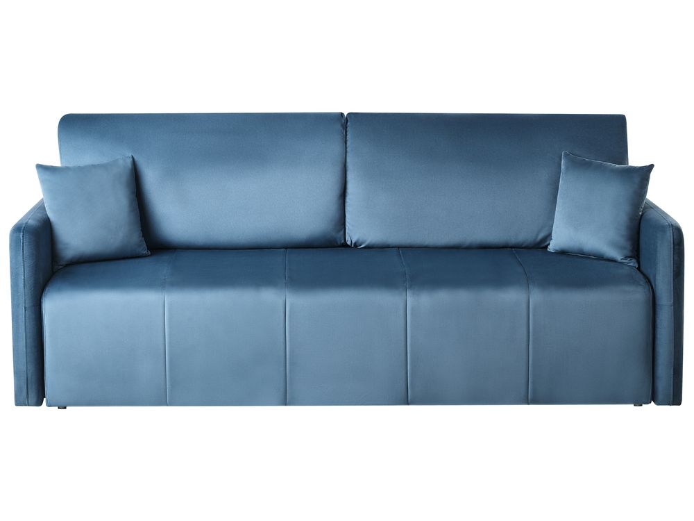 Sofá-cama 3 lugares EGGE Veludo Azul