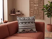 Set di 2 cuscini ATABAGI 45 x 45 cm Cotone Nero Trama orientale_1178204