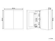 Szafka łazienkowa wisząca z lustrem NAVARRA 60 cm 60 cm Biały_811255