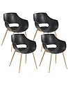 Conjunto de 4 sillas de comedor MILLERS Negro