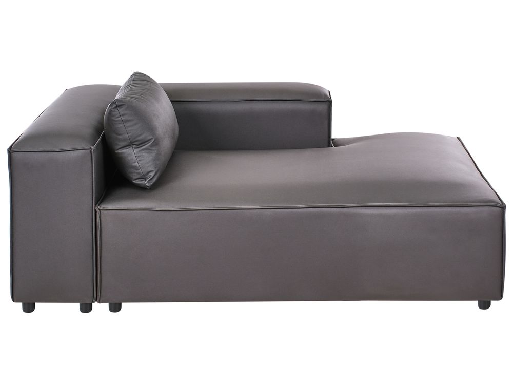 Left-Hand Chaise Longue BRANDE Fabric Black
