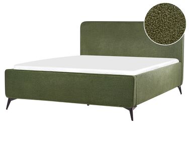 Boucle EU King Size Bed Green VALOGNES