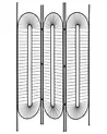 Biombo de 3 paneles NOALE 135 cm 170 cm Negro