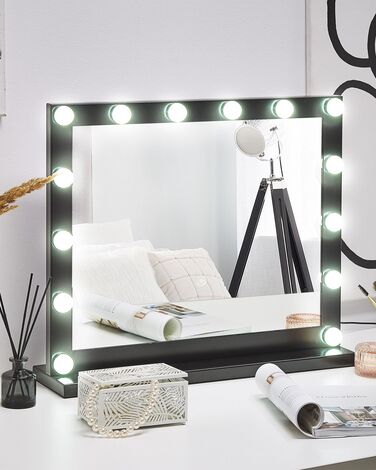 LED Dressing Table Mirror 50 x 60 cm Black BEAUVOIR
