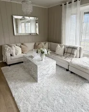Divano modulare a U 5 posti UNSTAD con ottomana Tessuto Beige chiaro_961655