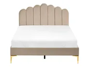 Bed Velvet SAUVIAN 120 x 200 cm (EU Small Double) Taupe_1014493