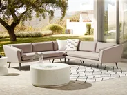 Garden Corner Sofa 5 Seater LORETELLO Beige_862497