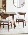 Set of 2 Dining Chairs SMILEY Wood Brown/ Grey