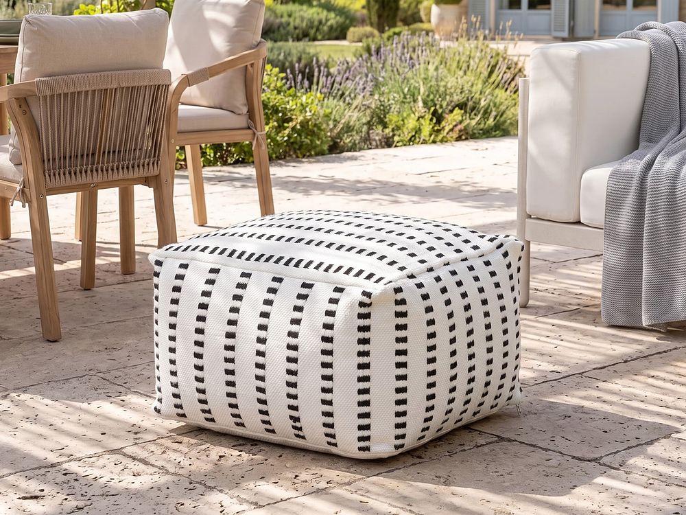 Pouffe GAJAN Fabric White