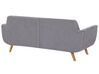 Velvet 3-Seater Sofa Cover Grey BERNES_792935