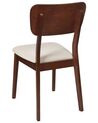  Set of 2 Wooden Dining Chairs Dark Wood and Light Beige MINIER_926533