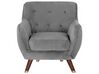 Velvet Living Room Set Grey BODO_738386