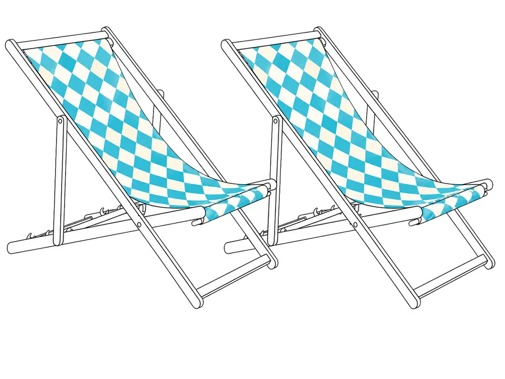 Set of 2 Sun Lounger Replacement Fabrics ANZIO/AVELLINO 113 x 44 cm Blue