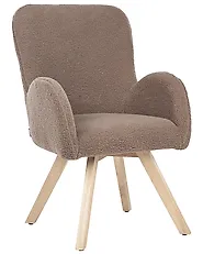 Fauteuil BJARN Bouclé Marron_1178993
