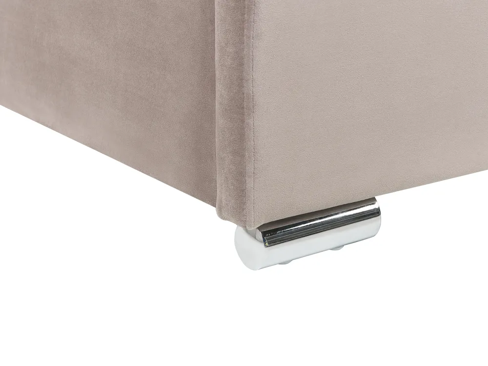 Ottoman Bed ROUEN Velvet Taupe 160 x 200 cm (EU King Size)_843847