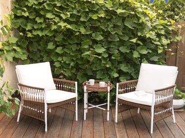 Aluminium Garden Bistro Set White LEVICO