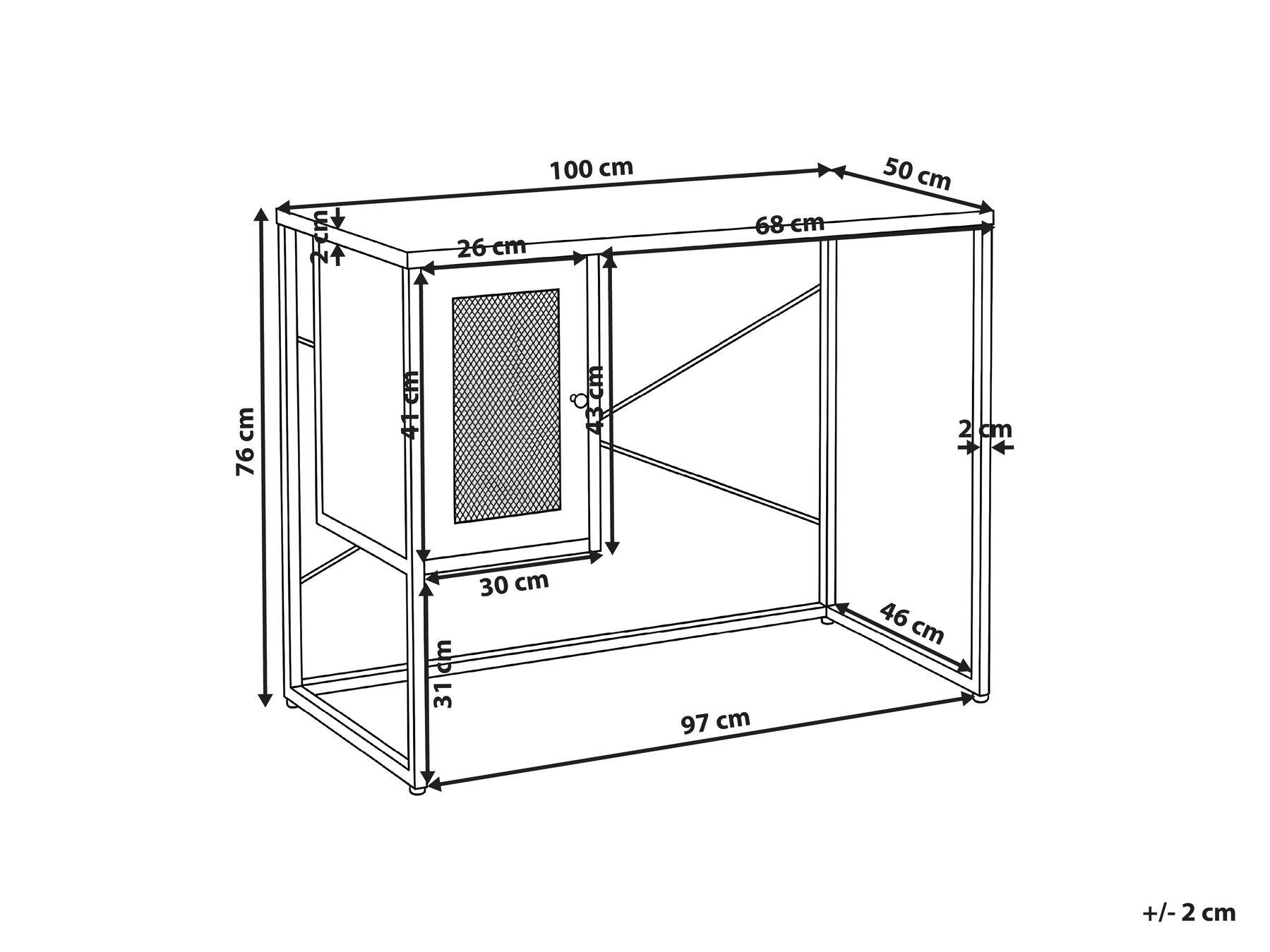 Home Office Desk HARJO 100 cm 50 cm with Storage Black_1037781
