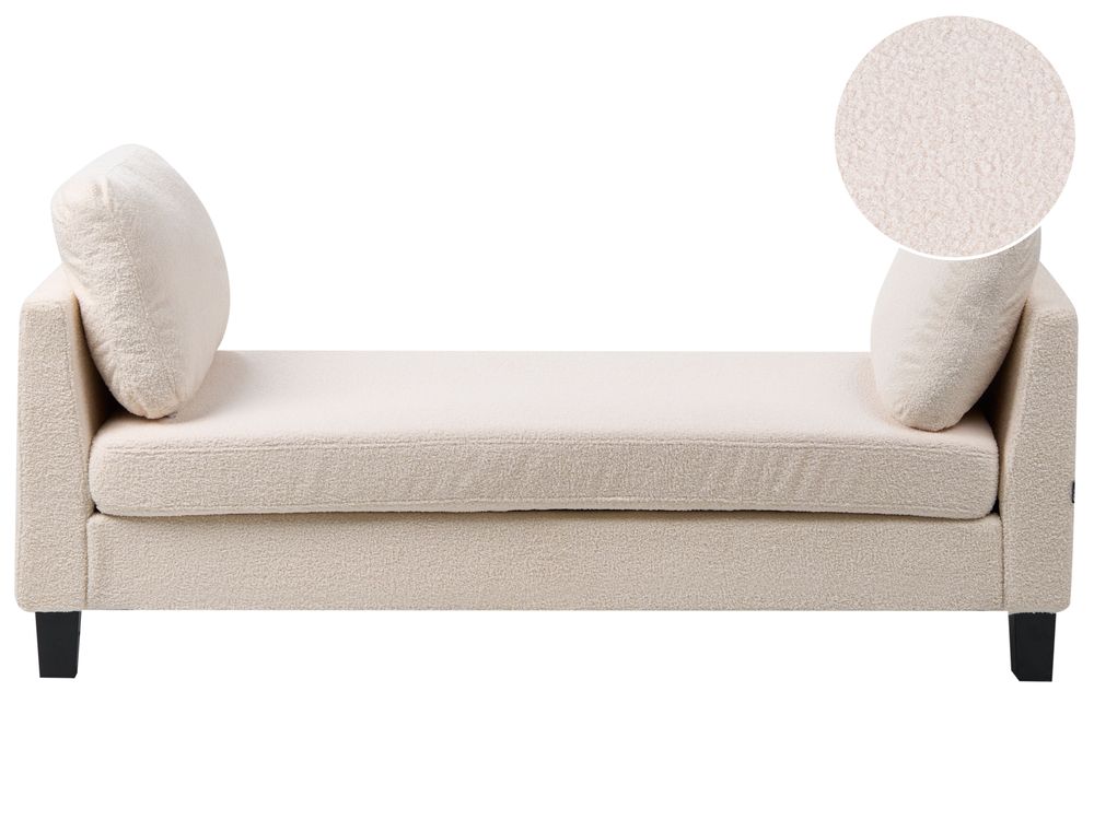 Chaiselongue ARCHIANE Stoff Cremeweiss