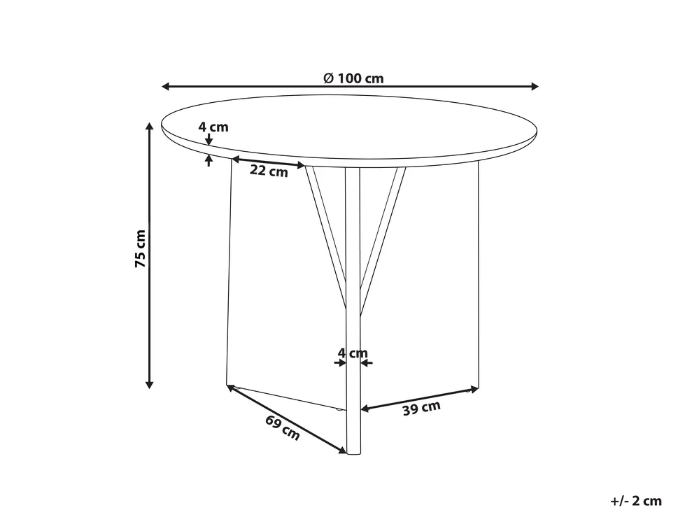 Dining Table ARRAN Brown 100 cm 100 cm Acacia Wood_918690