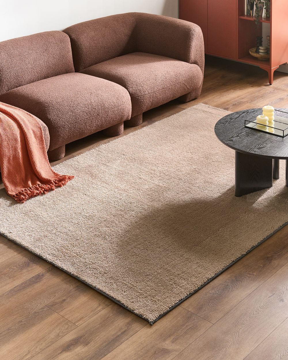 Tapis à poils longs DEMRE Beige sable 160 x 230 cm