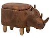 Pufa zwierzak ze schowkiem RHINO Nosorożec Ekoskóra Jasnobrązowy