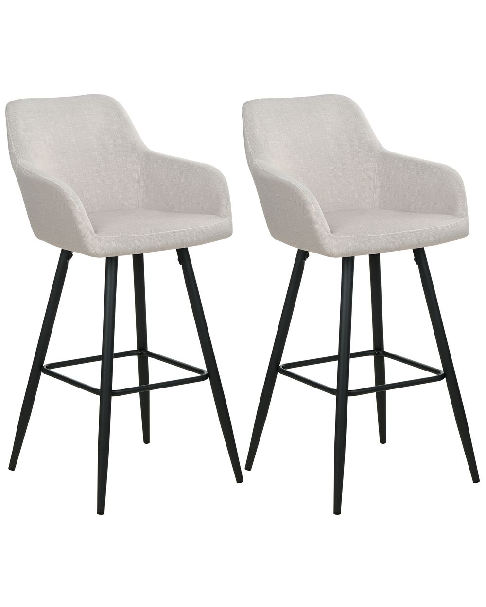 Lot de 2 chaises de bar CASMALIA Velours Taupe