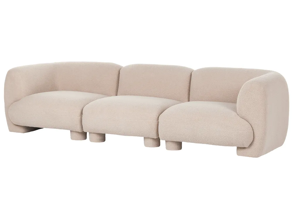 Modular Sofa 3 Seater MJALBI Boucle Beige_1075284
