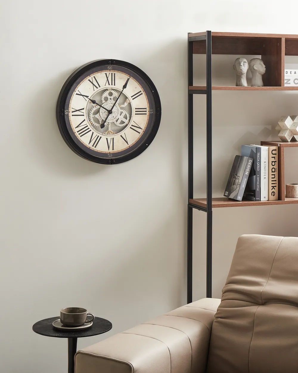 Wall Clock BORNOS 50 cm Black_1047600
