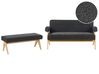 Living Room Set TAMRE Boucle Black/ Light Brown
