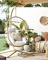 Hanging Chair with Stand ADRIA Metal Beige