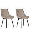 Set of 2 Dining Chairs MELROSE Velvet Taupe