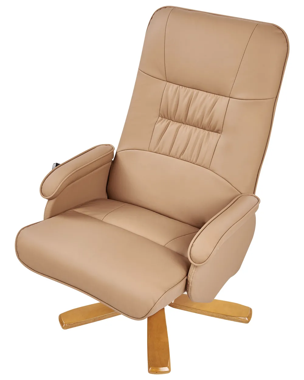 Massage Chair RELAXPRO with Footstool Faux Leather Light Brown_964828
