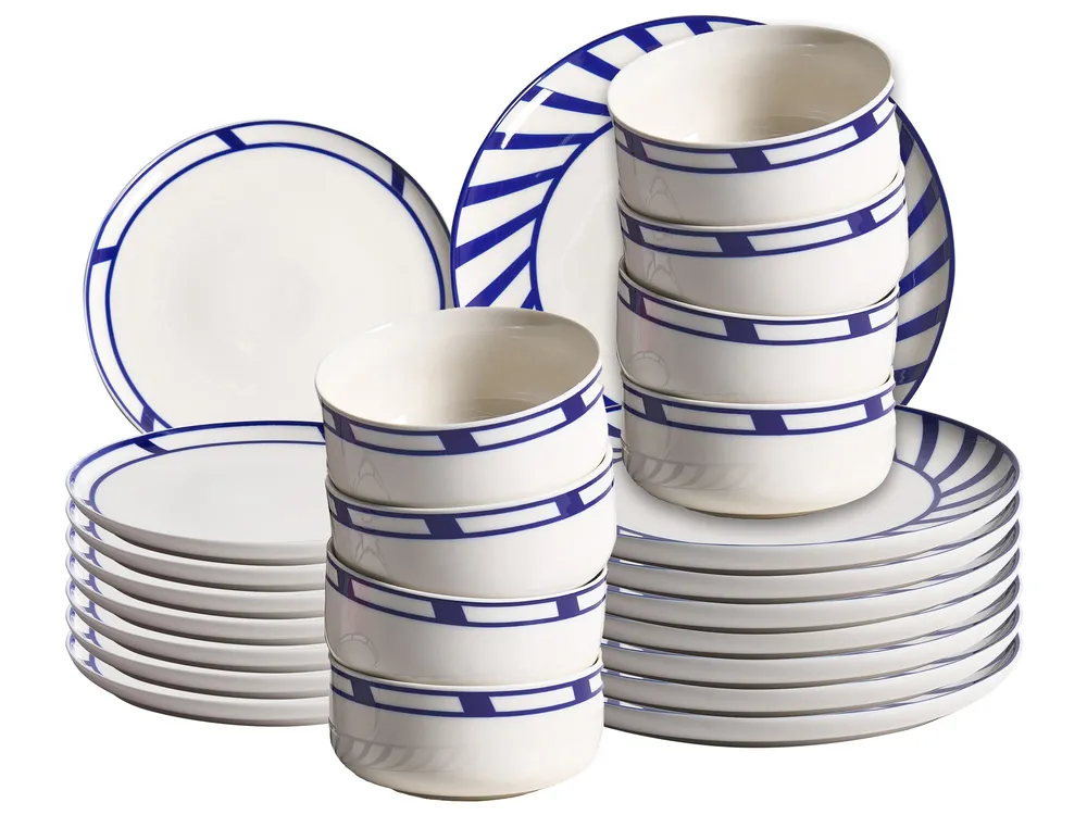Zastawa stołowa 24-częściowa SHISO Porcelana Biały/ niebieski