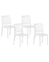 Set of 4 Garden Chairs SERSALE Synthetic Material White