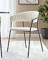 Set of 2 Dining Chairs MARIPOSA Velvet Off-White