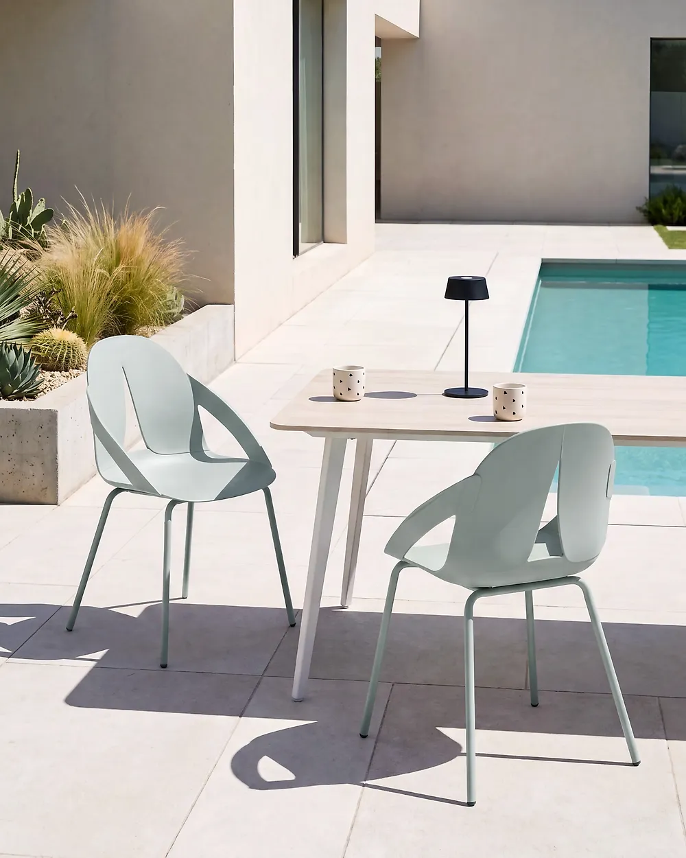 Set of 2 Garden Chairs BOLGHERI Light Green